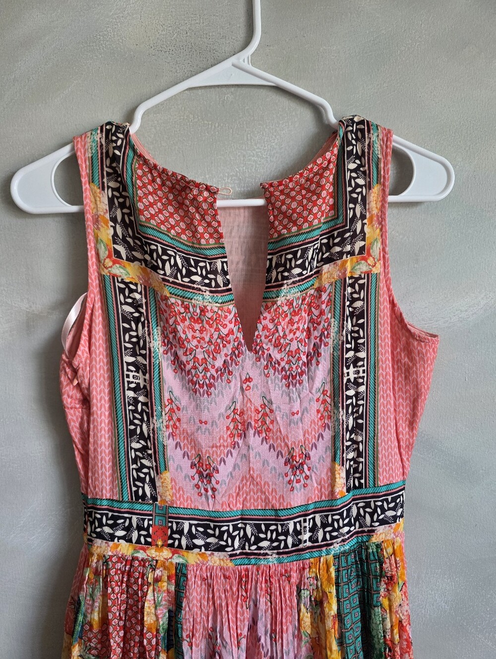 Anthropologie Bhanuni by Jyoti Alessandra Boho Maxi Dress Patchwork Print Sz 2 - Picture 12 of 15